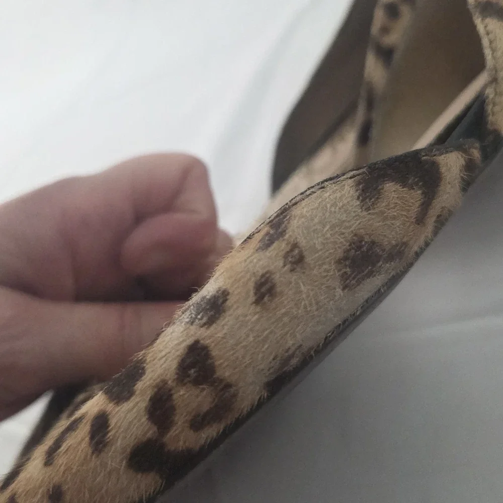 Sam Edelman Flats Womens 7.5 Calf Hair Animal Print Pointed Toe D'Orsay Shoes